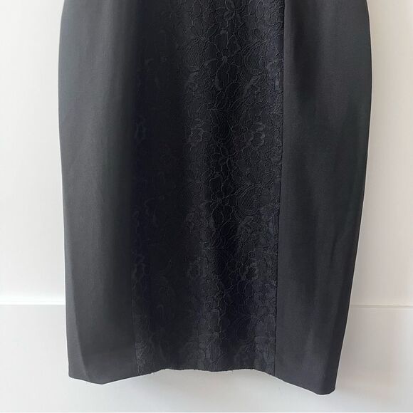 Lovely by Adrianna Papell Black Cocktail Dress with Lace Panels Size 6 - Picture 5 of 12